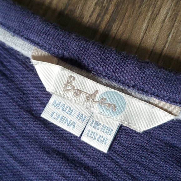 Boden Slub Colorblock Short Sleeve T Shirt Dress - Picture 4 of 8